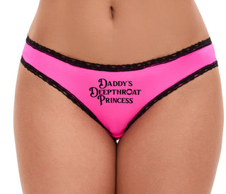 Daddys Deep Throat Princess - Pink Bikini Black Lace