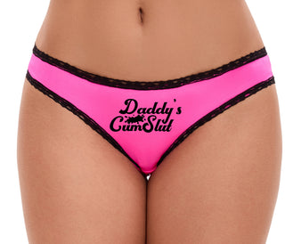 Daddy's Cumslut - Pink Bikini Black Lace
