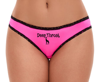 Deep Throat Cute Giraffe - Pink Bikini Black Lace