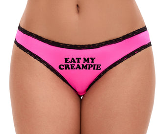 Eat My Creampie - Pink Bikini Black Lace