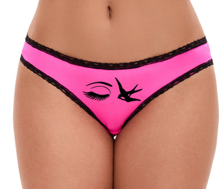 I Swallow - Eye Bird - Pink Bikini Black Lace