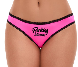 Fucking Delicious  - Pink Bikini Black Lace