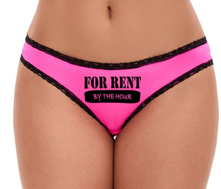 For Rent By The Hour - Pink Bikini Black Lace