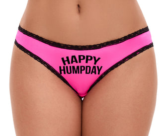 Happy Humpday - Pink Bikini Black Lace
