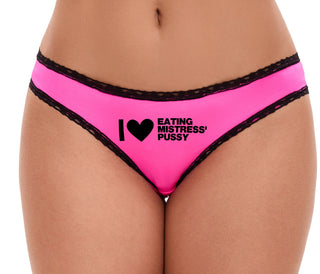 I Love Eating Mistress's Pussy - Pink Bikini Black Lace