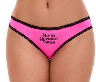 Master's Deepthroat Princess - Pink Bikini Black Lace
