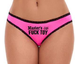 Master's Little Fuck Toy - Pink Bikini Black Lace