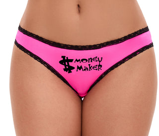 Money Maker - Pink Bikini Black Lace