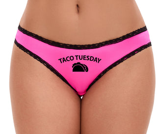 Taco Tuesday - Pink Bikini Black Lace