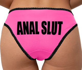 Anal Slut Bikini - Pink with Black Lace