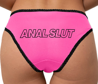 Anal Slut Bikini - Pink with Black Lace