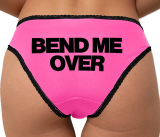 Bend Me Over Bikini - Pink with Black Lace