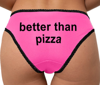 Better Than Pizza Bikini - Pink with Black Lace