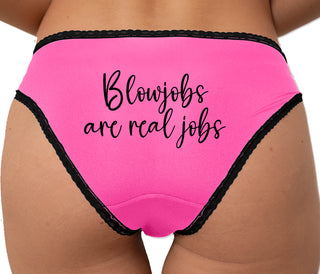 Blow Jobs Are Real Jobs - Sex Worker Positive Bikini - Pink with Black Lace