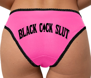 Black Cock Slut - Queen of Spades Bikini - Pink with Black Lace