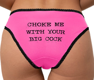 Choke Me With Your Big Cock Bikini - Pink with Black Lace