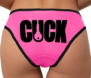 Cuck - Lock Logo Bikini - Pink with Black Lace