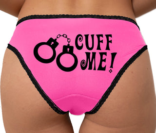 Cuff Me - Cute Handcuffs Bikini - Pink with Black Lace