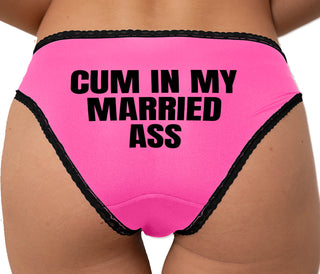 Cum In My Married Ass Bikini - Pink with Black Lace