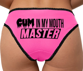 Cum In My Mouth Master Bikini - Pink with Black Lace