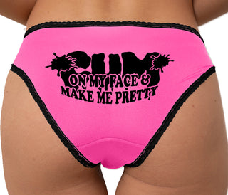 Cum On My Face And Make Me Pretty Bikini - Pink with Black Lace