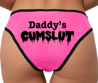 Daddy's Cumslut Bikini - Pink with Black Lace