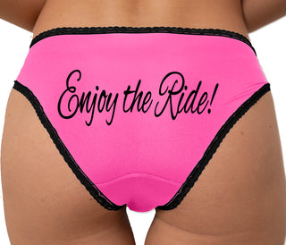 Enjoy The Ride Bikini - Pink with Black Lace