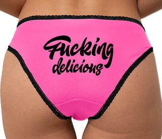 Fucking Delicious  Bikini - Pink with Black Lace