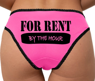 For Rent By The Hour Bikini - Pink with Black Lace