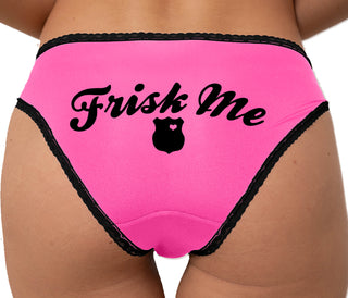 Frisk Me - Police Badge Bikini - Pink with Black Lace
