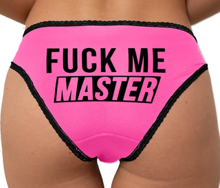 Fuck Me Master Bikini - Pink with Black Lace