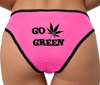Go Green Bikini - Pink with Black Lace