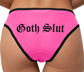 Goth Slut Bikini - Pink with Black Lace