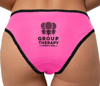 Group Therapy - Sharing Is Caring Bikini - Pink with Black Lace