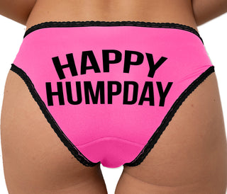 Happy Humpday Bikini - Pink with Black Lace
