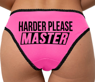 Harder Please Master Bikini - Pink with Black Lace