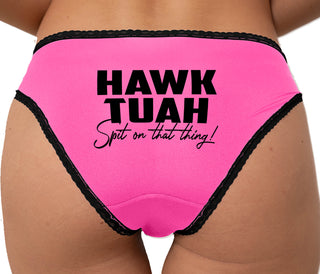 Hawk Tuah Spit On That Thing Bikini - Pink with Black Lace