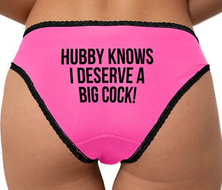Hubby Knows I Deserve A Big Cock Bikini - Pink with Black Lace