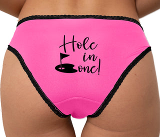 Hole In One - Flirty Golf Bikini - Pink with Black Lace