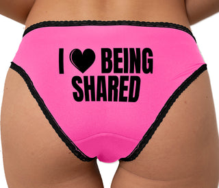 I Love Being Shared Bikini - Pink with Black Lace