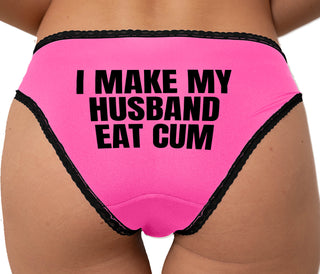 I Make My Husband Eat Cum Bikini - Pink with Black Lace