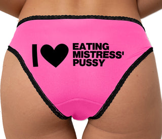 I Love Eating Mistress's Pussy Bikini - Pink with Black Lace
