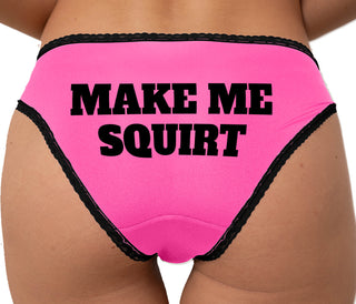 Make Me Squirt Bikini - Pink with Black Lace
