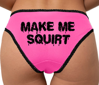 Make Me Squirt Wet Bikini - Pink with Black Lace