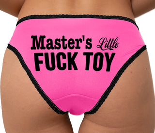 Master's Little Fuck Toy Bikini - Pink with Black Lace