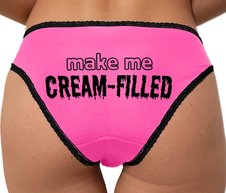 Make Me Cream Filled Bikini - Pink with Black Lace