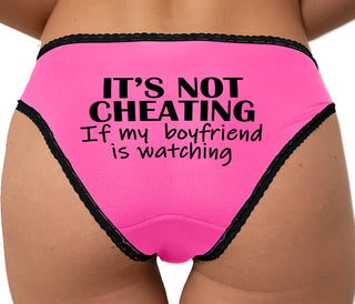 Its Not Cheating If My Boyfriend Watches Bikini - Pink with Black Lace