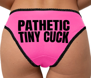 Pathetic Tiny Cuck Bikini - Pink with Black Lace