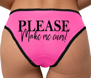 Please Make Me Cum Bikini - Pink with Black Lace
