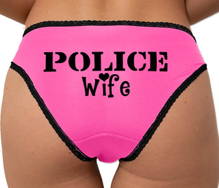 Police Wife Bikini - Pink with Black Lace